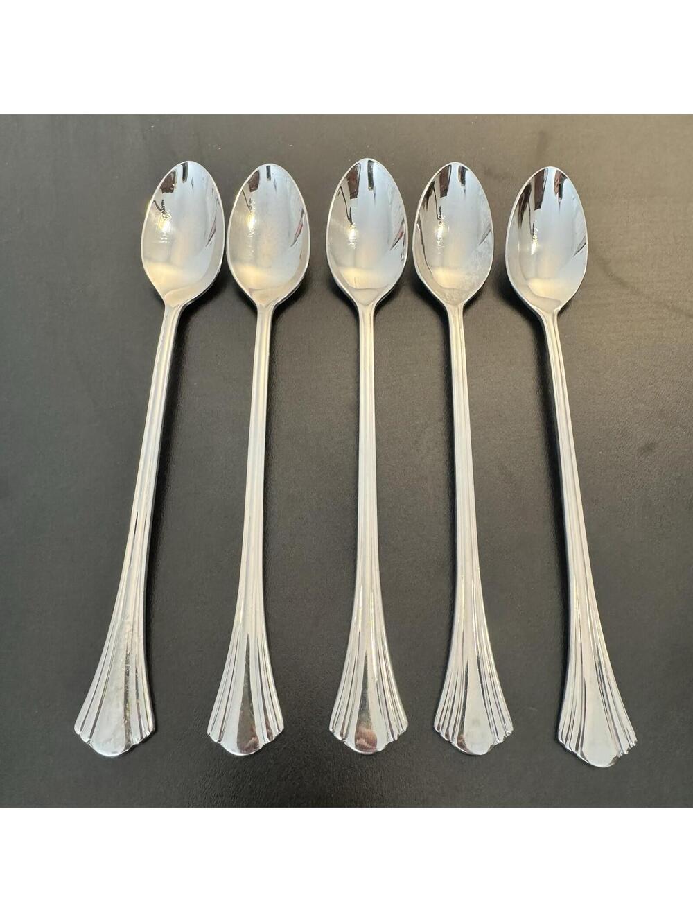Reed & Barton Covington glossy 18/10 Stainless Flatware ICED TEA SPOONS